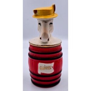 Vtg Old McDonald Farm Ceramic Clove Spice Jar Barrel Farmer Lid SEE PHOTO